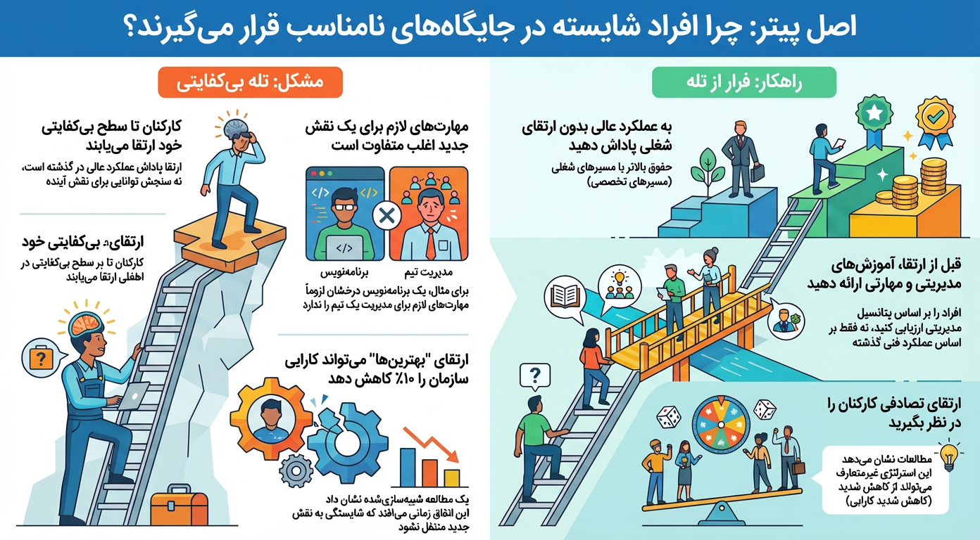 چرا مدیران ناکارآمد می‌شوند؟ | آشنایی با «اصل پیتر» و تله ترفیع شغلی